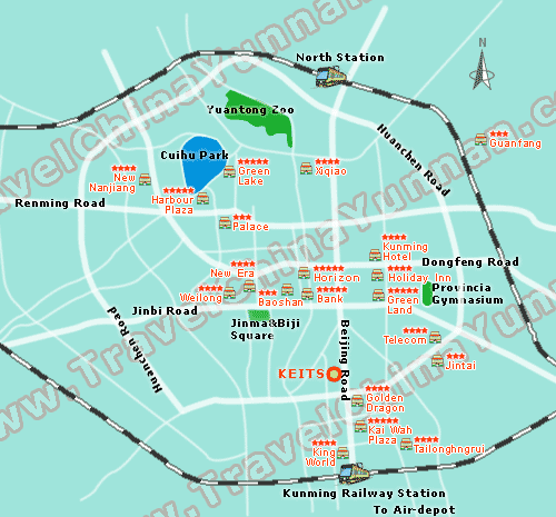 Kunming Hotel Map